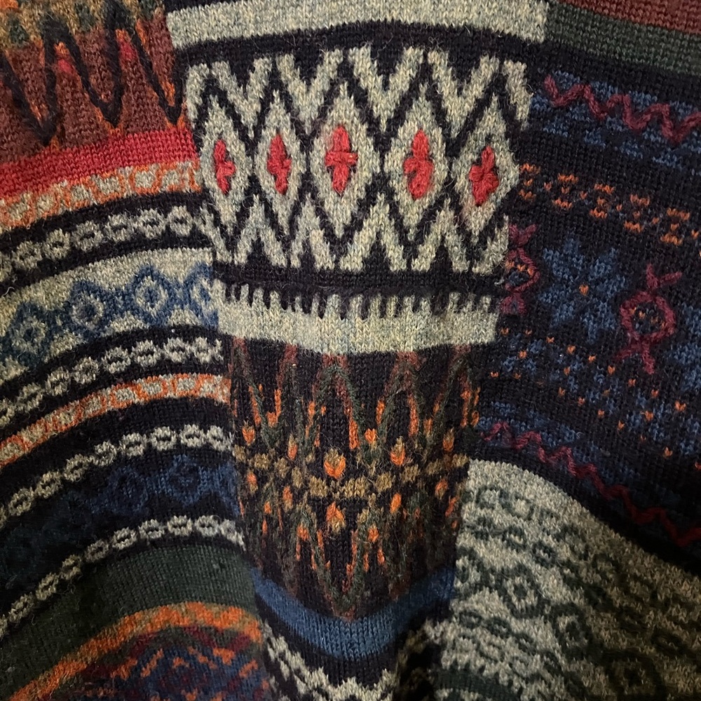 Tulchan Multicolor Geometric Wool Crewneck Sweater - Picture 2 of 6